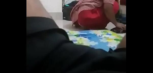  Bangladeshi Real Maid big ass almost touch me Hidden cam